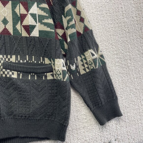 VTG Functionals Cardigan Grandpa Sweater Men XL Colorful Aztec Knit Wool Blend - Picture 3 of 14